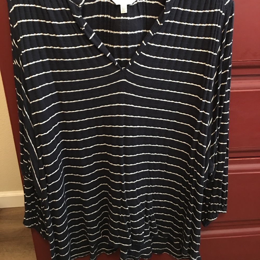 Lucky Brand Blouse -Used Once Navy Blue &White